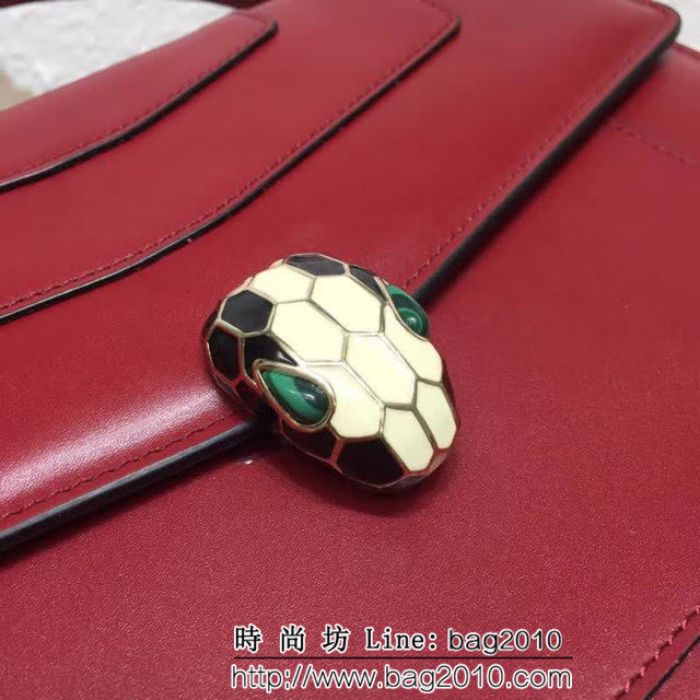 BVLGARI寶格麗 頂級牛皮大號蛇頭包 蛇首搭扣 手提肩背包 可拆卸肩帶 38629 FYD1168